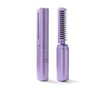 KANLVU Portable Hair Straightener Lisseur Cheveux Sans Fil à Chauffage Rapide, Mini Brosse Lissante Pour Cheveux Pour La Maison Et Les Voyages Rechargeable(Pink)