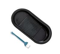 KANLVU Râpe à Ail En Céramique En Forme De Poisson, Râpe à Gingembre Assiette Gratte Ail Pour Moudre Les Oignons, Le Fromage, La Noix De Muscade, Les Fruits Et Les Légumes(Black large)