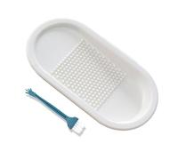 KANLVU Râpe à Ail En Céramique En Forme De Poisson, Râpe à Gingembre Assiette Gratte Ail Pour Moudre Les Oignons, Le Fromage, La Noix De Muscade, Les Fruits Et Les Légumes(White large)