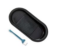 KANLVU Râpe à Ail En Céramique En Forme De Poisson, Râpe à Gingembre Assiette Gratte Ail Pour Moudre Les Oignons, Le Fromage, La Noix De Muscade, Les Fruits Et Les Légumes(Black small)