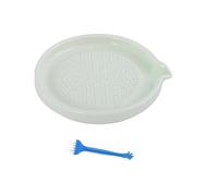 KANLVU Râpe à Ail En Céramique, Moulin Râpe à Gingembre Pour Purée De Fruits Et Légumes, Assiette Gratte Ail à Main Pour L'Oignon, Le Fromage, Les Carottes, La Noix De Muscade(Green B)