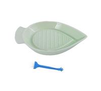 KANLVU Râpe à Ail En Céramique, Moulin Râpe à Gingembre Pour Purée De Fruits Et Légumes, Assiette Gratte Ail à Main Pour L'Oignon, Le Fromage, Les Carottes, La Noix De Muscade(Green A)