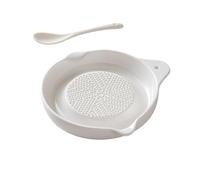 KANLVU Râpe à Ail En Céramique, Râpe à Gingembre Manuelle Assiette A Raper Pour Légumes Fruits Noix De Muscade Chocolat Assiette Gratte Ail(L,White A)