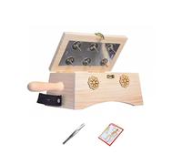 KANLVU Usage Domestique Boîte De Moxa en Bois avec Pince à éPiler Carte des Points D'acupuncture Boîte De Moxibustion Corps Entier Applicable Enlever Humidité Froide(6-Needle 3-Piece Set)
