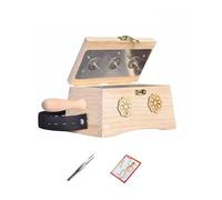 KANLVU Usage Domestique Boîte De Moxa en Bois avec Pince à éPiler Carte des Points D'acupuncture Boîte De Moxibustion Corps Entier Applicable Enlever Humidité Froide(3-Needle 3-Piece Set)