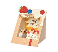 Kanoauo Maison pour Hamster,Habitats en Bois pour Petits Animaux De Compagnie | Maison Cadre Photo Confortable pour Hérisson Cobaye Furet pour Soulagement De L'Ennui Exercice Et Recherche De