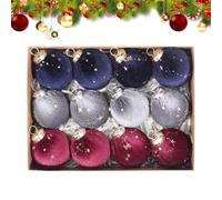 Kanoauo Ornements de Sapin de Noël, 12 Pièces Décorations de Sapin de Noël, Décor en Velours Incassable pour Halloween Thanksgiving Fête Maison et Extérieur