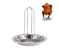 Kanoauo Support De Cuisson Pour Poulet Sur Canette De Bière - Support BBQ En Acier Inoxydable Pour Cuisson Au Grill | Trépied Pour Poulet Avec Lèchefrite Pour Jardin Extérieur Camping Restaurant Plage