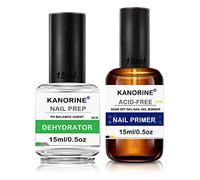 KANORINE Primer Ongle Vernis Semi Permanent et Nail Déshydrateur Set pour Gel Acrylique Polygel Gel UV Vernis à Ongles Nail Prep Manucure,Protéger Ongles Naturels Air Dry 15 ml*2 pcs