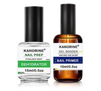 KANORINE Semi-Permanent Nail Primer and Nail Dehydrator Set for Acrylic Gel Polygel UV Gel Nail Polish Nail Prep Manicure, Protect Natural Nails Air Dry 15 ml x 2 Pieces uk