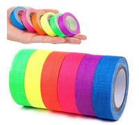 KANOSON Fluorescente Néon Ruban 6 Couleurs, UV Lumière Noire Reactive Ruban/Fluorescent Nuit Autocollant,Ruban Adhésif Réfléchissant pour Parties Art Craft Bande Décorations