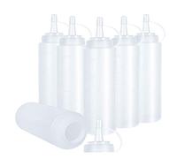 KANOSON Lot de 6 bouteilles compressibles pour ketchup avec buses de 250 ml - Bouteilles à condiments en plastique pour sauce