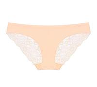 Kanpola - 1 culotte en dentelle pour femme - Taille basse - Extensible - Sans coutures - Culotte simple en dentelle - Confortable - Hipster, A - beige., L