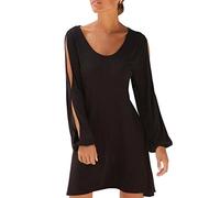 Kanpola Robe chemisier ample à manches longues pour femme, Noir , 44