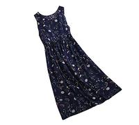 Kanpola Robe tunique élégante à fleurs pour femme - Robe tunique festive - Robe de mariage - Mini robe de cocktail - Robe maxi - Robe de soirée, Marine, 44