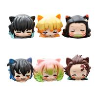 Kanroji Mitsuri Tokitou Muichirou Figurine de l'anime Tanjiro Nezuko Tokitou Muichirou 6 cm Mini oreilles de chat Q Figurine de manga à décorer/collectionner/exposer/cadeaux
