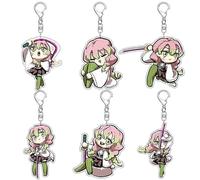 KanrojiMitsuri Porte Clés Anime Figurine Mitsuriu Cosplay Accessoires Ghost Killing Mignon Acrylique Keychain 6 Set