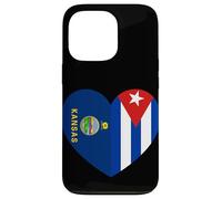 Kansas and Cuba Flags: Heart Shaped Unity Coque pour iPhone 13 Pro