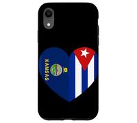 Kansas and Cuba Flags: Heart Shaped Unity Coque pour iPhone XR