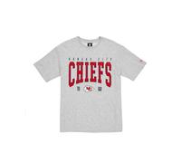 KANSAS CITY CHIEFS New Era Cap NFL T-Shirt surdimensionné en Satin avec écusson Logo Gris chiné Unisexe