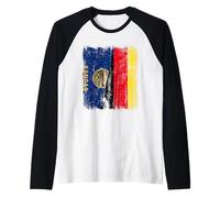 Kansas Germany Demi-Drapeau du Kansas State German Heritage Manche Raglan