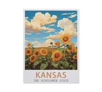 Kansas, l'État du Tournesol，Puzzles 1000 Pièces Puzzles pour Adultes, Jeux Intellectuels Éducatifs Décoration De La Maison Soulagement du Stress Ensembles De Jouets pour La Famille（50x70cm）-BA25