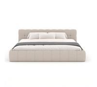 KANSAS - Lit nuage 140x190cm en velours beige