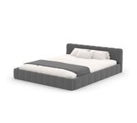 KANSAS - Lit nuage 140x190cm en velours gris