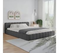 KANSAS - Lit nuage 140x190cm en velours gris