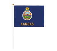 Kansas State Flag Lot de 10 drapeaux à main 14 x 20,8 cm Convient pour les fêtes, les célébrations et toutes sortes d'événements.