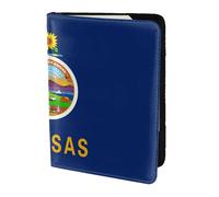 Kansas State Flag Print Passport Cover, Passport Holder Cover Wallet Passport Wallet Case for Cards and Documents