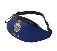 Kansas State Sac banane unisexe avec imprimé drapeau de l'État du Kansas pour lunettes de soleil, clés, batteries externes, téléphones