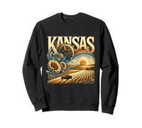 Kansas Sunflower State | Conception de Paysage et de Nature des prairies Sweatshirt