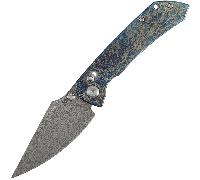 Kansept Fenrir - Damascus with Titanium with Lightning Strike Finish handle K1034V10