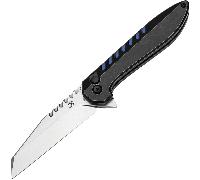Kansept Kosame Stonewashed 154CM, Blackwash Ti avec incrustation G10 bleue T1093F4