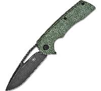 Kansept Kryo Black Stonewashed 12C28N Green Micarta T1001M2