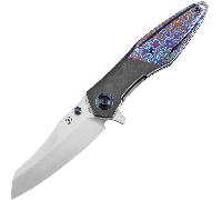 KANSEPT Mistaken Satin CPM 20CV, Titane Noir Lavé avec Manches en Timascus K1053A3