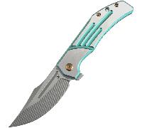 Kansept Orion Machine Satin CPM S35VN with CNC Milling Green Anodized Titanium K1089B4
