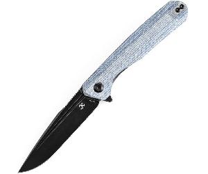 Kansept Qilin 154CM Black Stonewashed Blue Micarta Poignées T1047A4