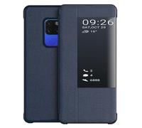 KANSI Coque Compatible pour Huawei Mate 20, Smart View Flip Faux Cuir Coque + Protection Ecran - Marine
