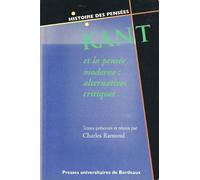 Kant et la pensée moderne: Alternatives critiques, six études sur Kant..., [journées d'études, 2-3 février 1995, Université de Bordeaux-III
