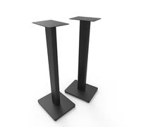 Kanto ST28 Lot de 2 Supports universels pour Haut-Parleur jusqu'à 13,6 kg | Son amélioré | Gestion des câbles cachés | Design Intemporel | Paire | Acier Noir avec Base en MDF Noir
