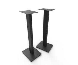 Kanto ST28 Lot de 2 Supports universels pour Haut-Parleur jusqu'à 13,6 kg | Son amélioré | Gestion des câbles cachés | Design Intemporel | Paire | Acier Noir avec Base en MDF Noir
