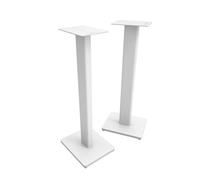 Kanto ST28 Lot de 2 supports universels pour haut-parleurs d'étagère jusqu'à 13,6 kg | Son amélioré | Gestion des câbles cachés | Design intemporel | Paire | Blanc avec base en MDF blanc