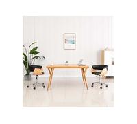 Kantoorstoel draaibaar gebogen hout en kunstleer zwart3054833