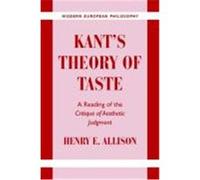 Kant's Theory of Taste, Modern European Philosophy Henry E. Allison (Auteur)