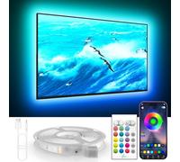 KANTUTOE Ruban LED TV, 6M TV LED pour 60"- 85" TV, musique sync Bluetooth app et télécommande TV LED Strip USB alimenté pour chambre/jeux