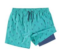 Kanu Surf Adventure Swim Trunks with Compression Liner Quick Dry Stretch Boys Swimsuit Maillot de Bain, Shoreline Green, 7-8 Garçon