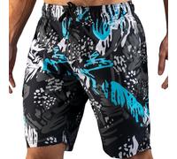 Kanu Surf Short de bain Flex pour homme (tailles standard et étendues), Ondulation Noir/Aqua, Medium