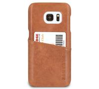 KANVASA Coque Galaxy S7 Cuir Marron Cards Housse Arrière Portefeuille en Vrai Cuir Haut de Gamme pour Samsung Galaxy S7 Original - Étui Ultra Mince avec Porte Cartes